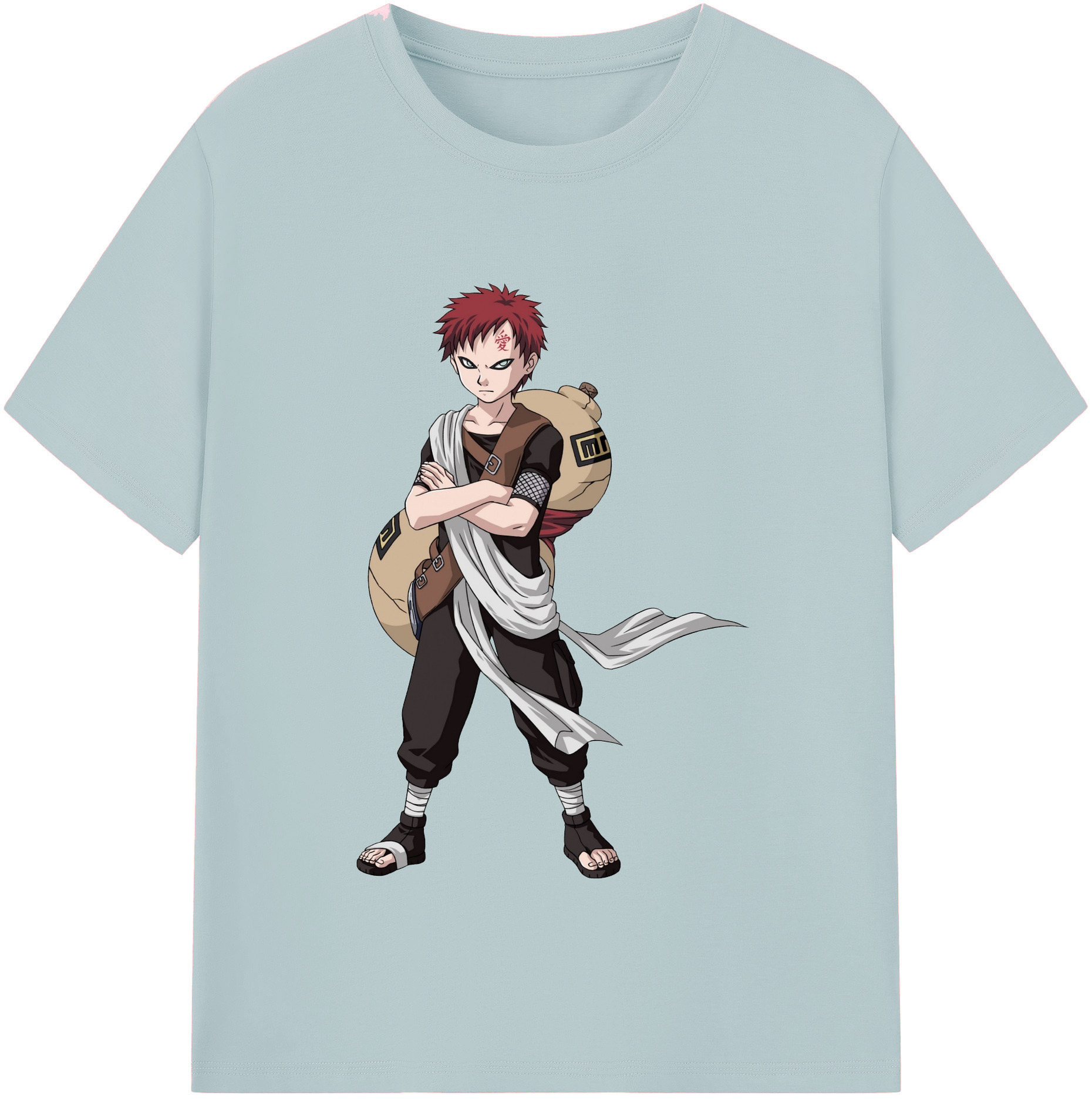 （画像用） NARUTO -ナルト- ガアラ Gaara 綿100％半袖Tシャツ（フロントプリント）